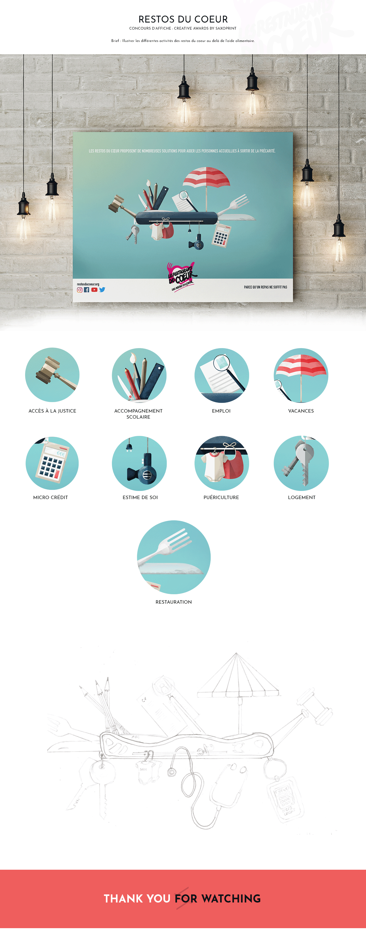 Détail créa campagne Restos du coeur